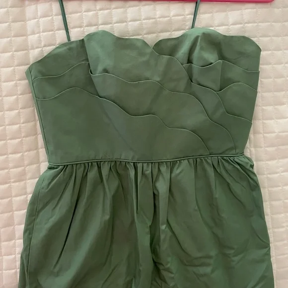 J.Crew Collection Samantha Green Taffeta Dress Size 4 Strapless Boning Dress | Color: Green | Size: 4 | Mkanderson927's Closet